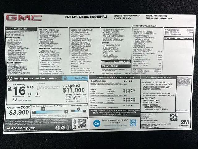 2026 GMC Sierra 1500 Crew Cab, Short Bed, Denali, 4WD