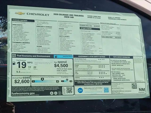 2026 Chevrolet Colorado Trail Boss, 4WD