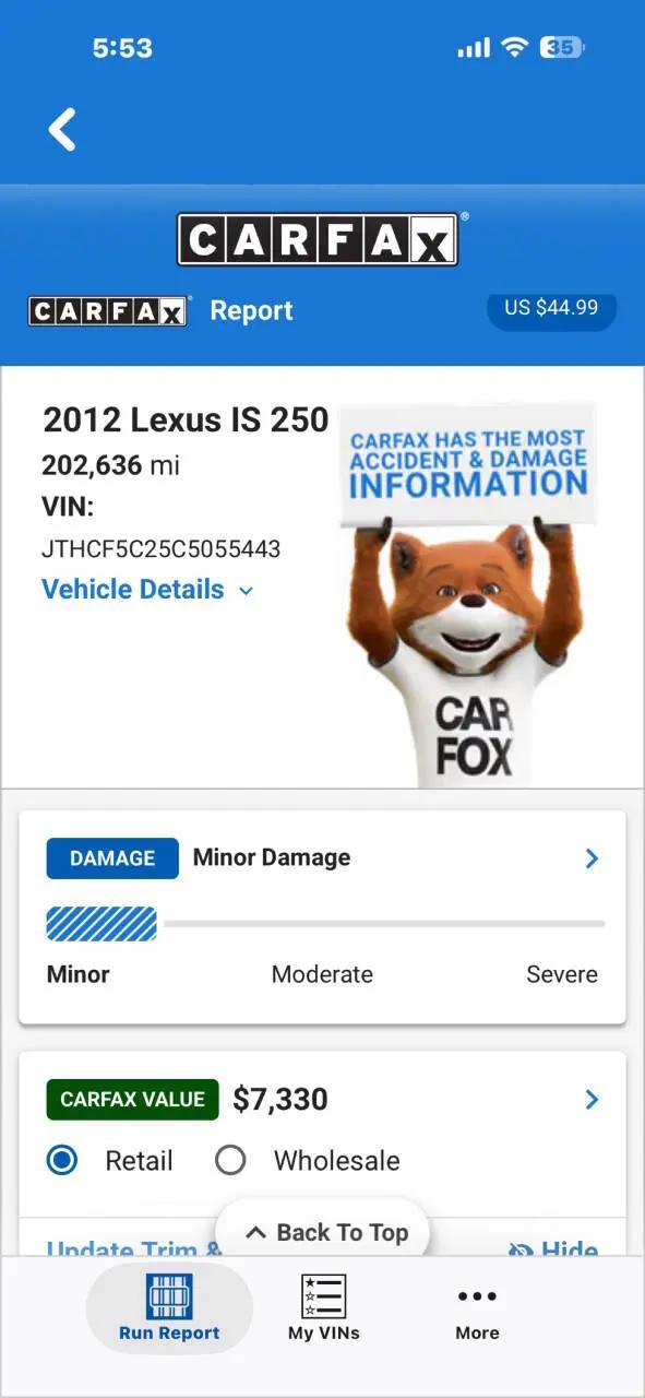 2012 Lexus IS 250 IS 250