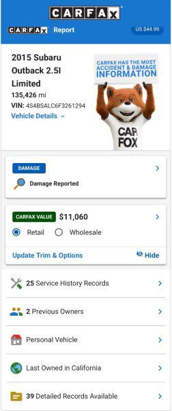 2015 Subaru Outback 2.5i Limited