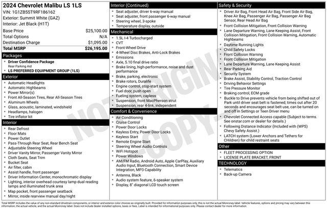 2024 Chevrolet Malibu FWD LS