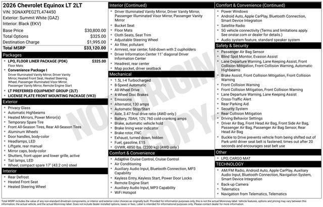2026 Chevrolet Equinox AWD LT