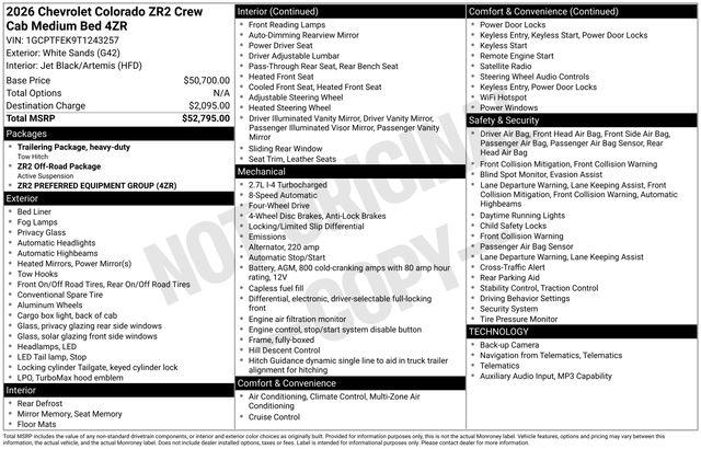 2026 Chevrolet Colorado ZR2, 4WD