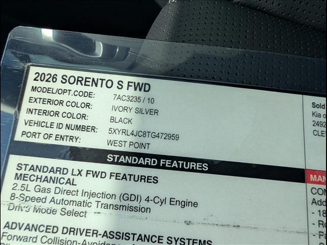 2026 Kia Sorento S