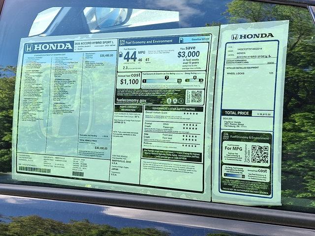 2026 Honda Accord Sedan Sport-L