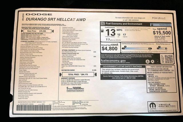 2026 Dodge Durango SRT Hellcat AWD