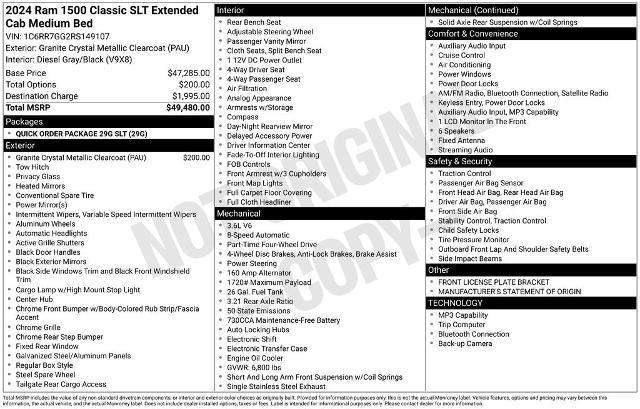 2024 Ram 1500 Classic SLT Quad Cab 4x4 6'4" Box
