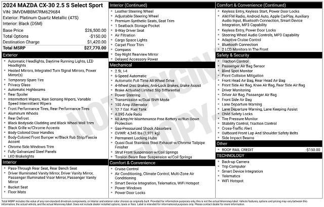 2024 Mazda CX-30 2.5 S Select Sport