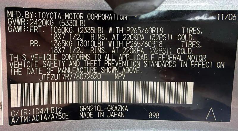 2007 Toyota 4Runner Limited V6