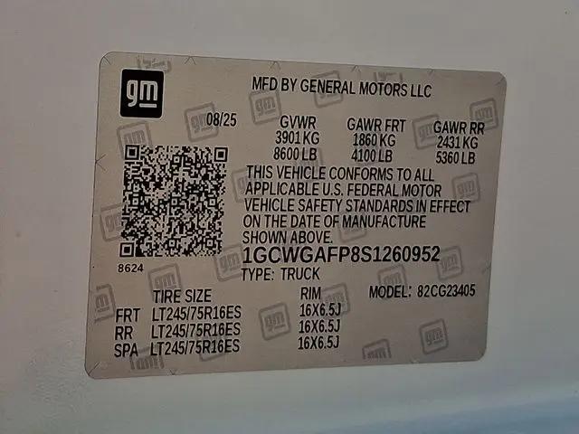 2025 Chevrolet Express Cargo Van RWD 2500 Regular Wheelbase WT