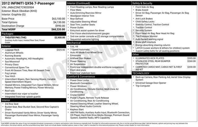 2012 INFINITI QX56 7-passenger