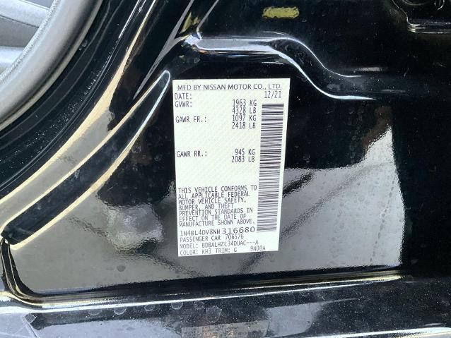 2022 Nissan Altima SV FWD