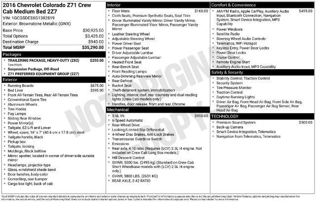 2016 Chevrolet Colorado Z71