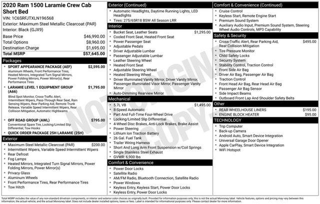 2020 Ram 1500 Laramie Crew Cab 4x4 5'7" Box