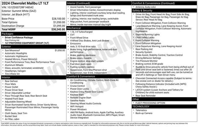 2024 Chevrolet Malibu FWD 1LT