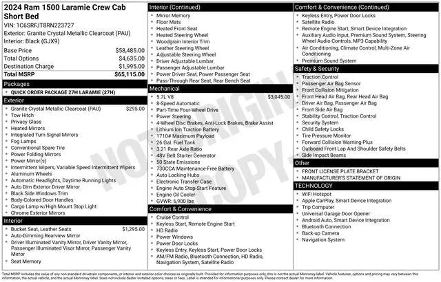 2024 Ram 1500 Laramie Crew Cab 4x4 5'7" Box