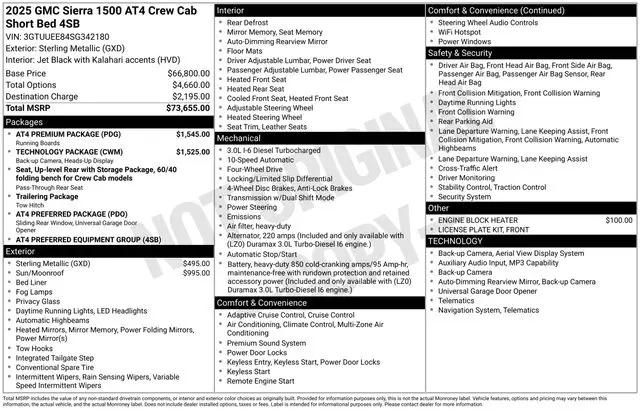 2025 GMC Sierra 1500 4WD Crew Cab Short Box AT4
