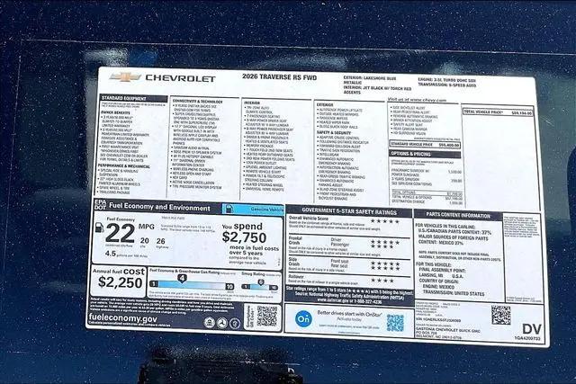 2026 Chevrolet Traverse FWD RS