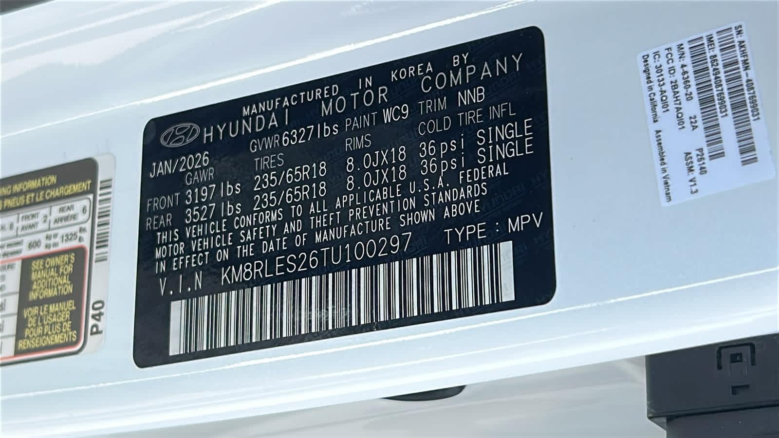 New 2026 Creamy White Pearl Hyundai SEL AWD image 60
