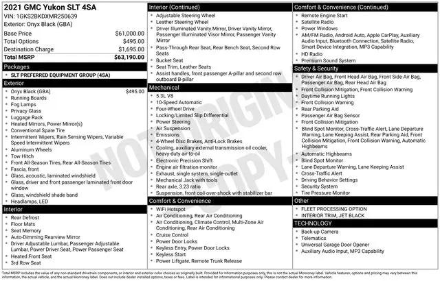 2021 GMC Yukon 4WD SLT