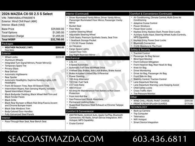 2026 Mazda CX-50 2.5 S Select