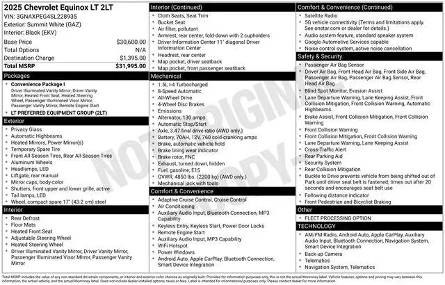 2025 Chevrolet Equinox AWD LT