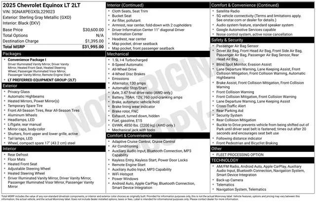 2025 Chevrolet Equinox AWD LT