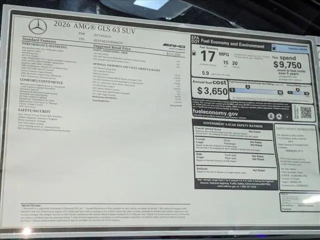 2026 Mercedes-Benz GLS AMG GLS 63 4MATIC+