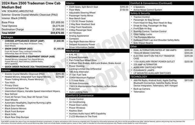2024 Ram 2500 Tradesman Crew Cab 4x4 6'4" Box