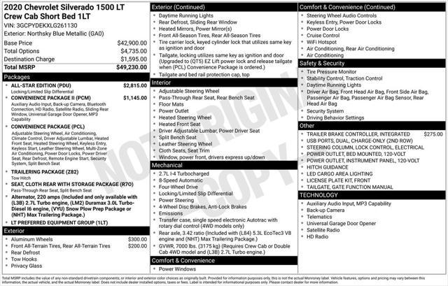 2020 Chevrolet Silverado 1500 4WD Crew Cab Short Bed LT