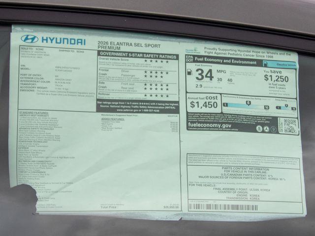 2026 Hyundai Elantra SEL Sport Premium