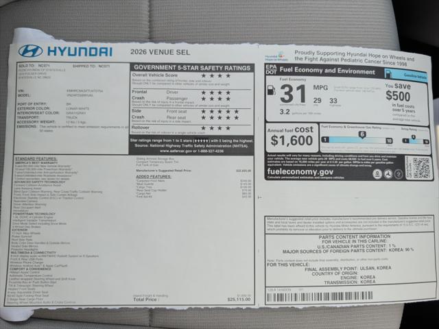 2026 Hyundai Venue SEL