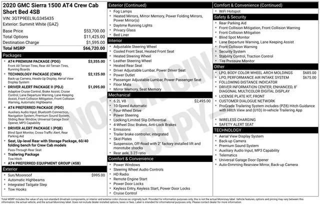 2020 GMC Sierra 1500 4WD Crew Cab Short Box AT4