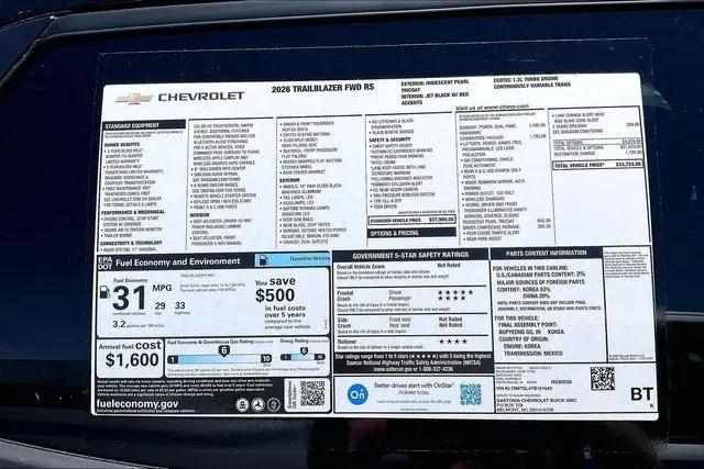 2026 Chevrolet TrailBlazer FWD RS