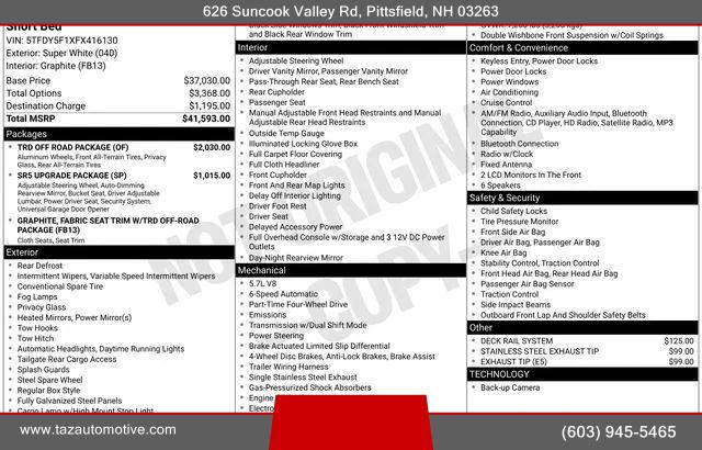 2015 Toyota Tundra SR5 5.7L V8