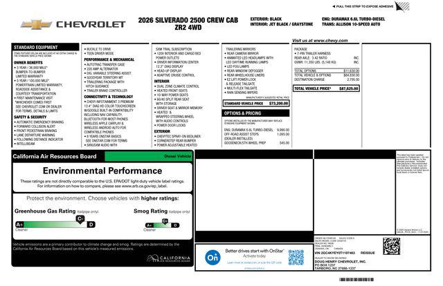 2026 Chevrolet Silverado 2500HD Crew Cab, Standard Bed, XR2, 4WD