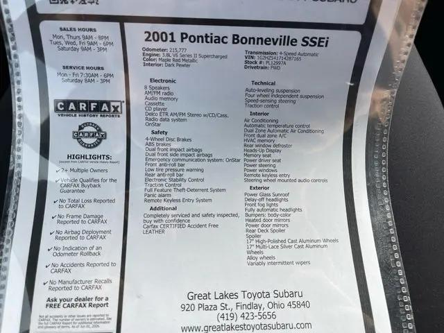 2001 Pontiac Bonneville SSEi