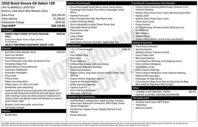 2020 Buick Encore GX FWD Select