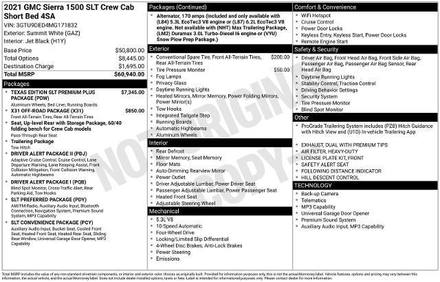 2021 GMC Sierra 1500 4WD Crew Cab Short Box SLT