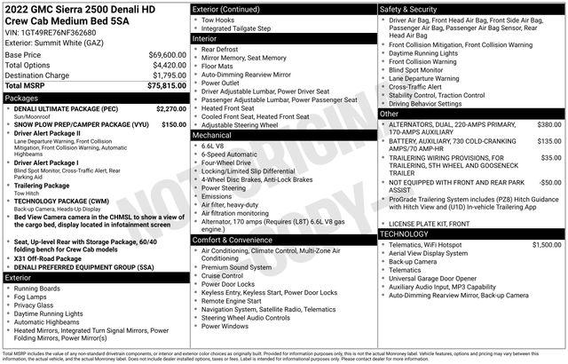 2022 GMC Sierra 2500HD 4WD Crew Cab Standard Bed Denali