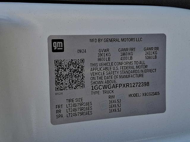 2024 Chevrolet Express Cargo Van RWD 2500 Regular Wheelbase WT