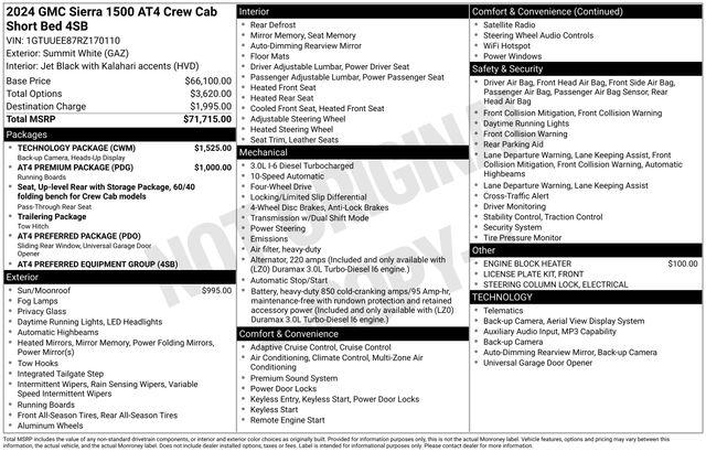 2024 GMC Sierra 1500 4WD Crew Cab Short Box AT4