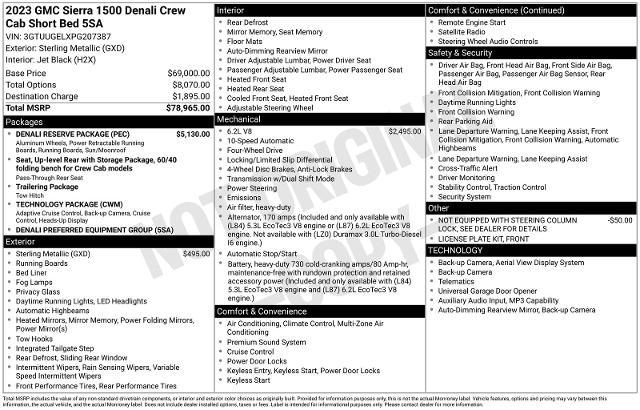 2023 GMC Sierra 1500 4WD Crew Cab Short Box Denali