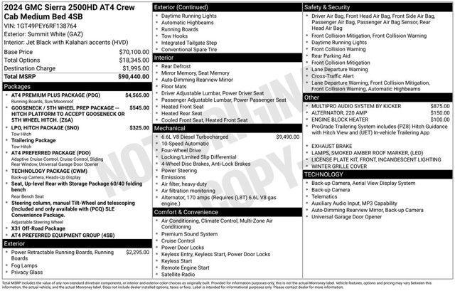 2024 GMC Sierra 2500HD 4WD Crew Cab Standard Bed AT4