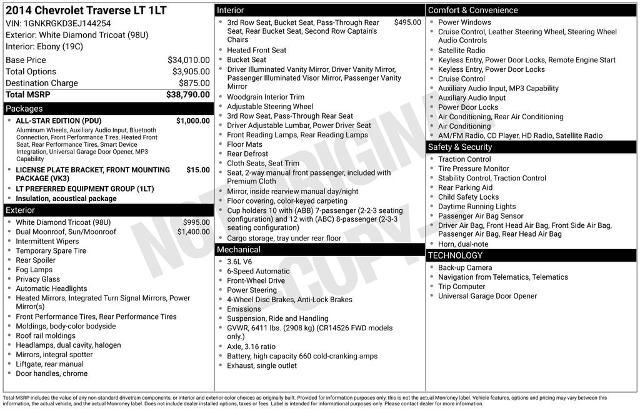 2014 Chevrolet Traverse 1LT