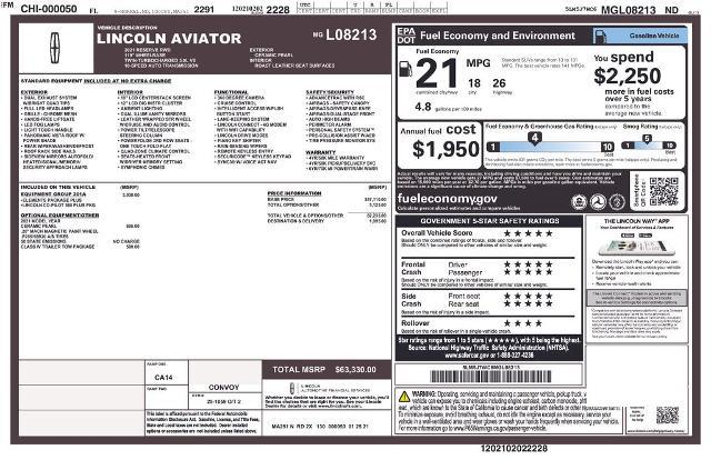 2021 Lincoln Aviator Reserve
