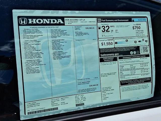2026 Honda Accord Sedan LX