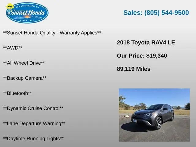 2018 Toyota RAV4 LE