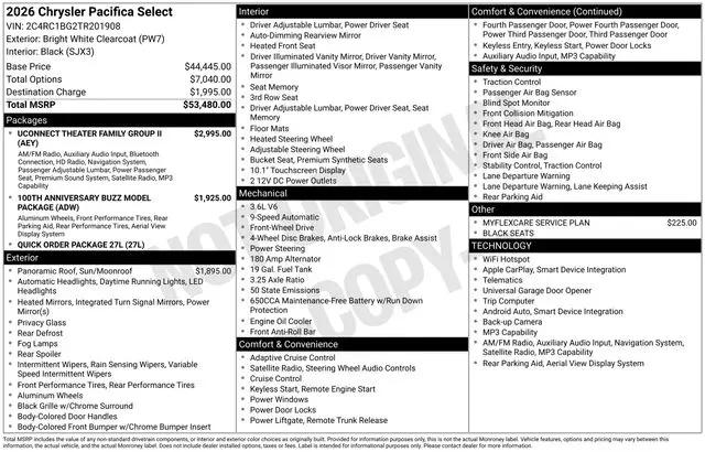 2026 Chrysler Pacifica Select