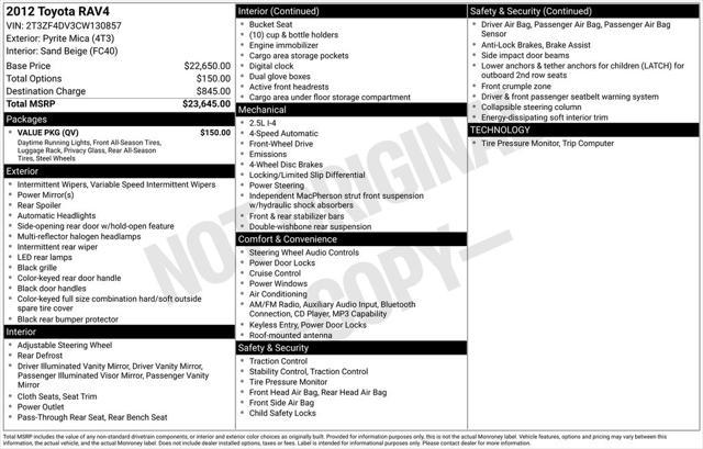 2012 Toyota RAV4 Base